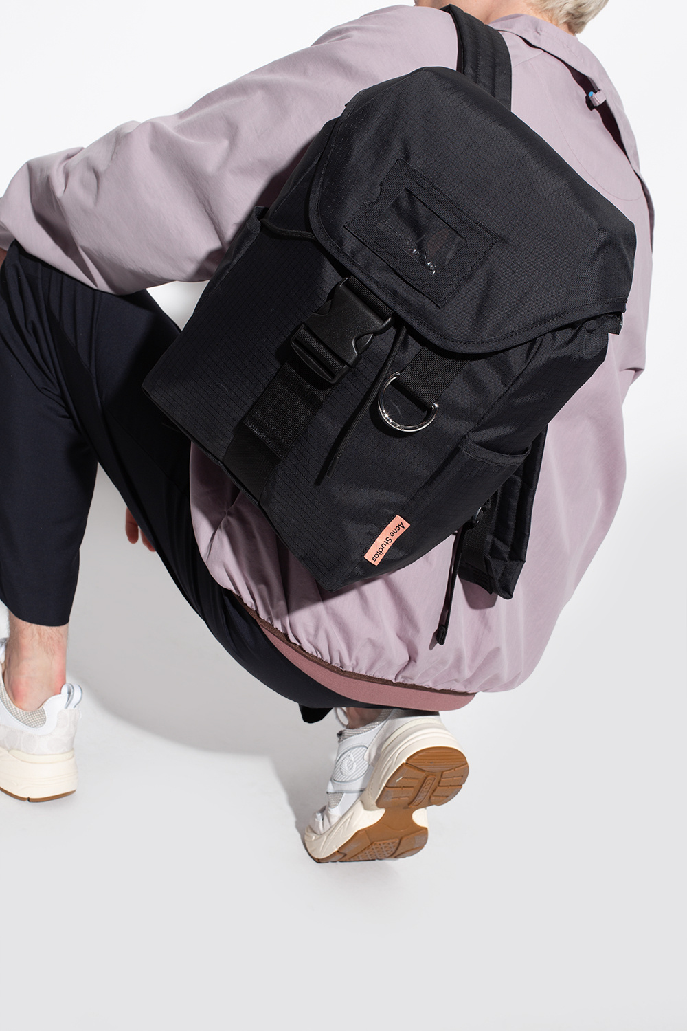 Black Backpack with logo Acne Studios - Vitkac KR